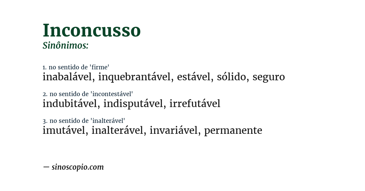 Sinônimo de inconcusso