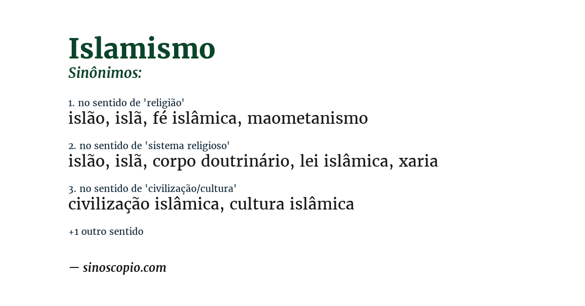 Sinônimo de islamismo