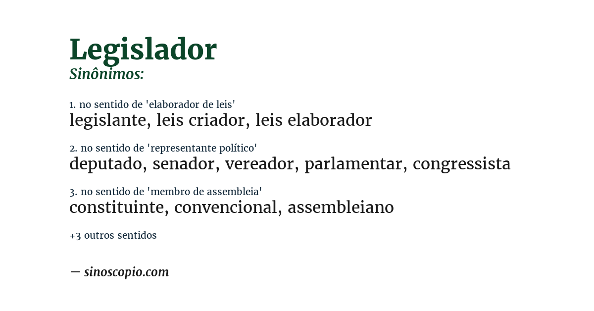 Sinônimo de legislador
