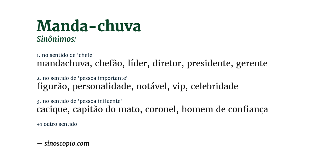 Sinônimo de manda-chuva