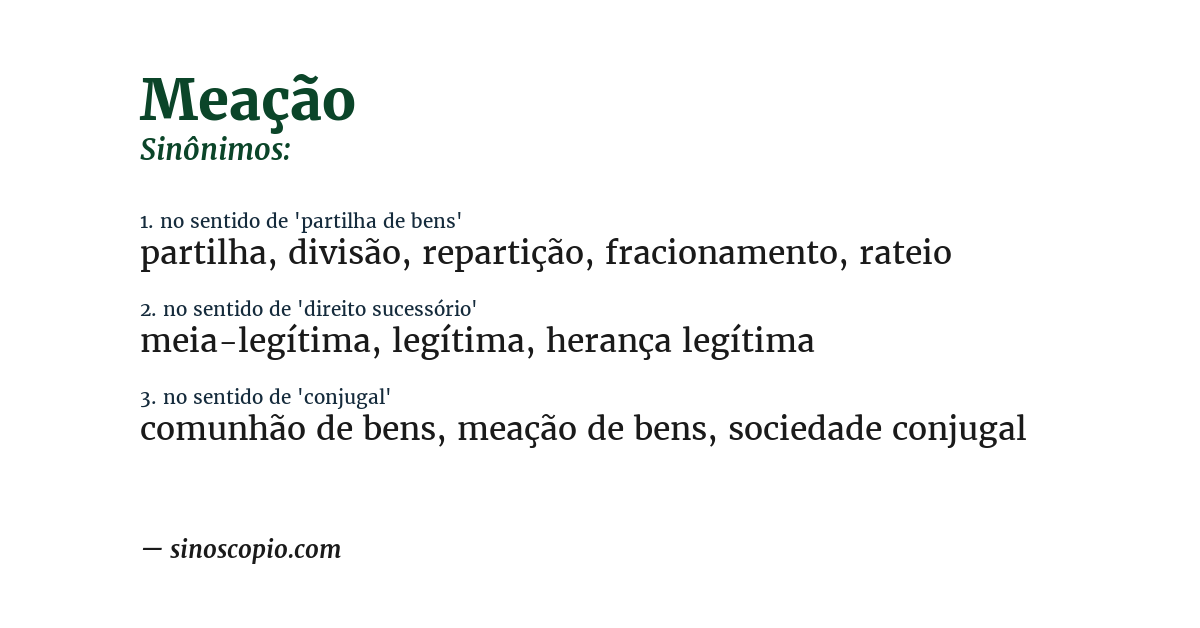 Sinônimo de meação