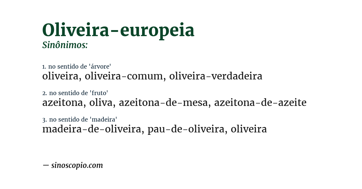 Sinônimo de oliveira-europeia