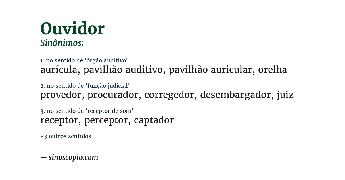 Sinônimo de ouvidor