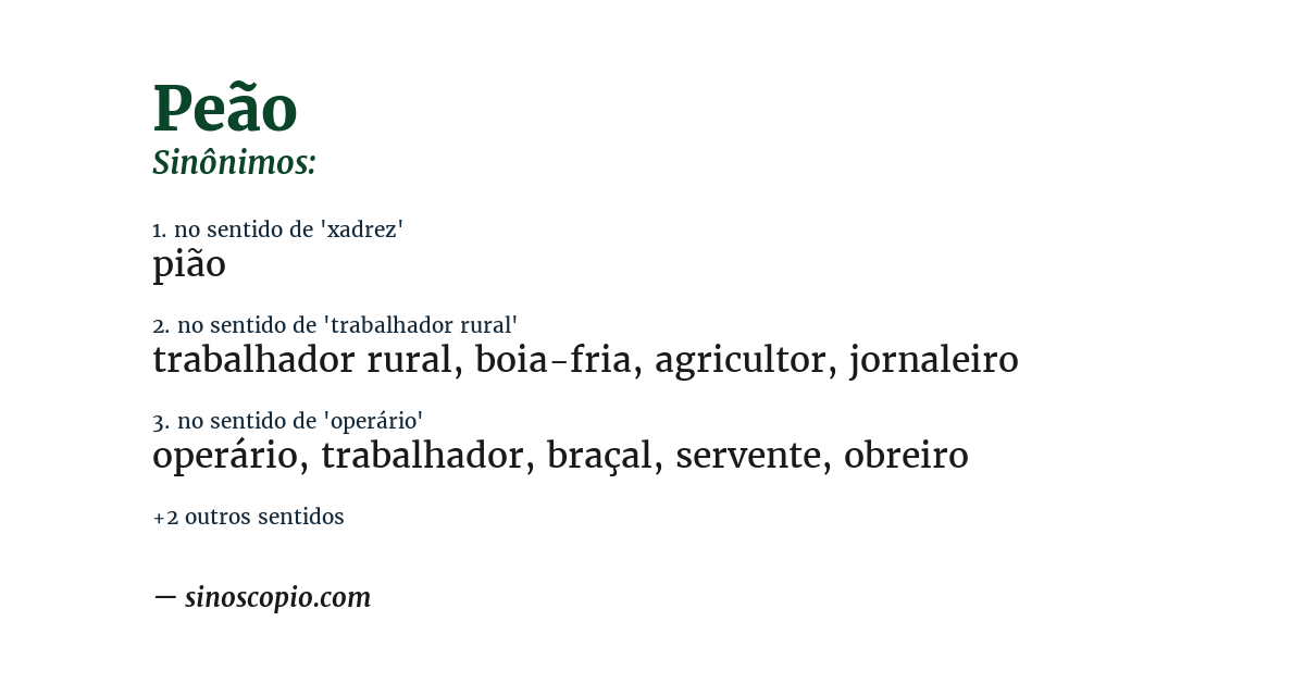 Sinônimo de peão
