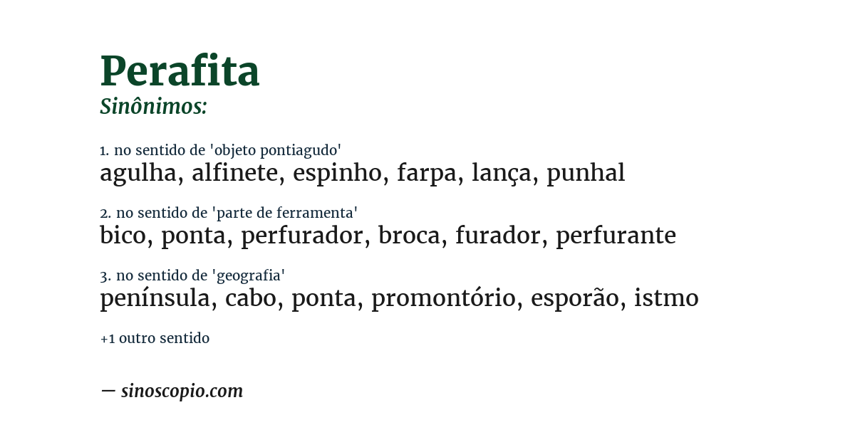 Sinônimo de perafita