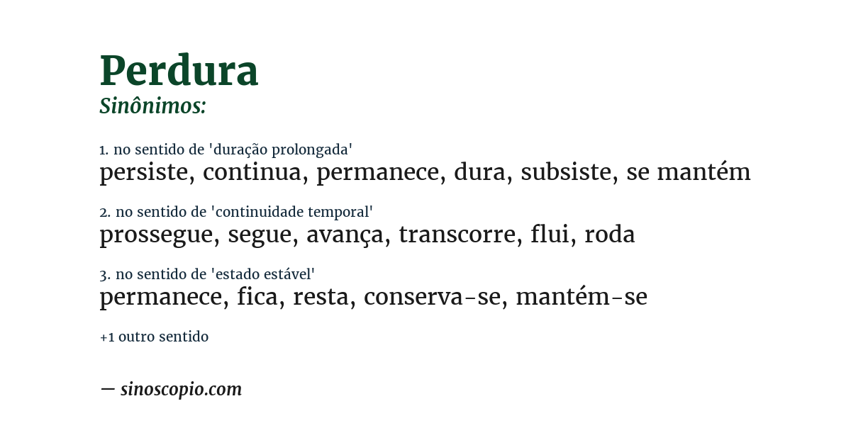 Sinônimo de perdura