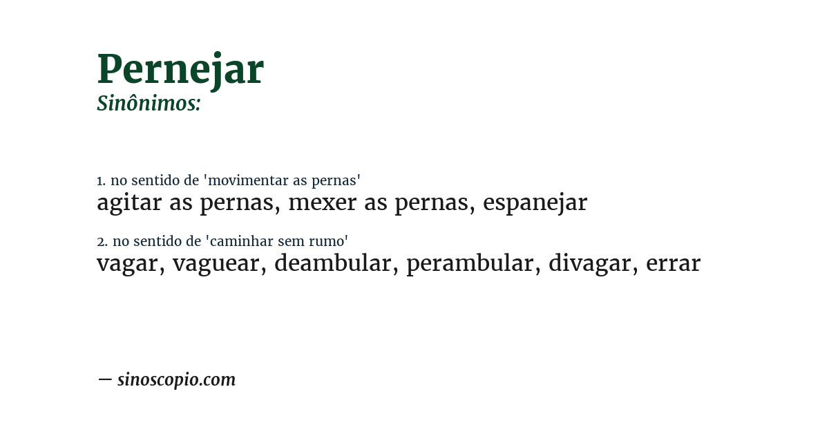 Sinônimo de pernejar