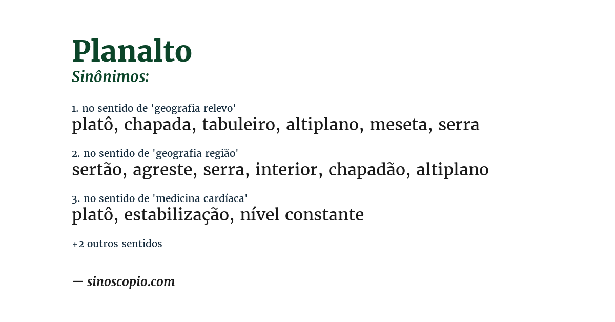 Sinônimo de planalto