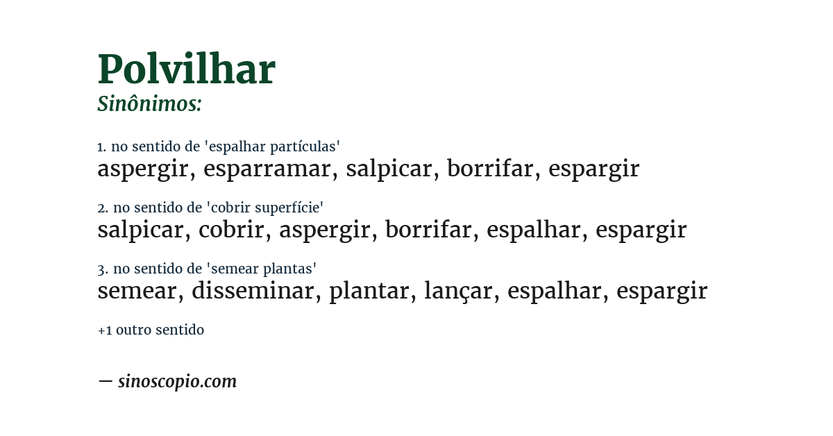 Sinônimo de polvilhar