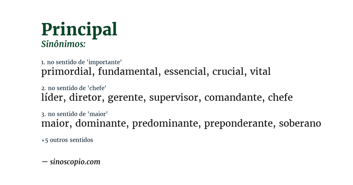 Sinônimo de principal