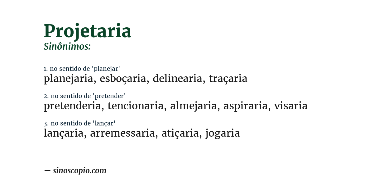 Sinônimo de projetaria