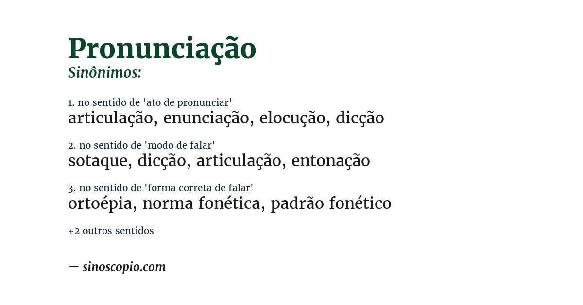 Sinônimo de pronunciação