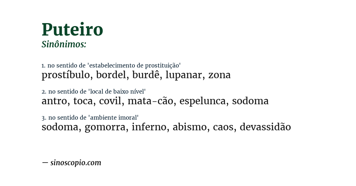 Sinônimo de puteiro