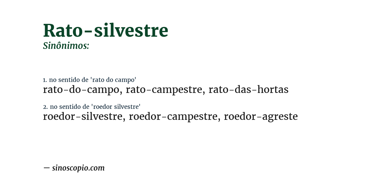 Sinônimo de rato-silvestre
