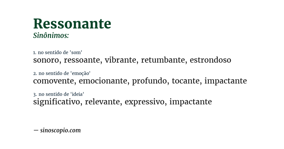 Sinônimo de ressonante