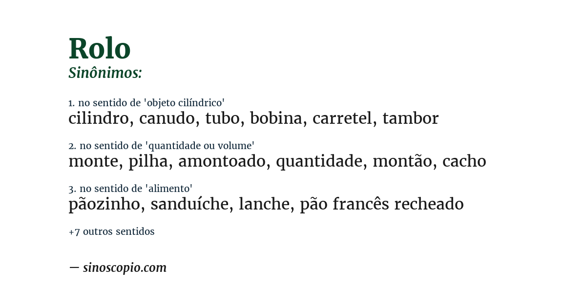 Sinônimo de rolo