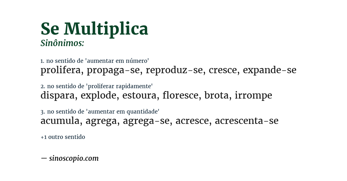 Sinônimo de se multiplica