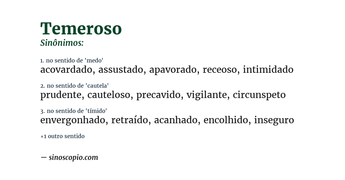 Sinônimo de temeroso