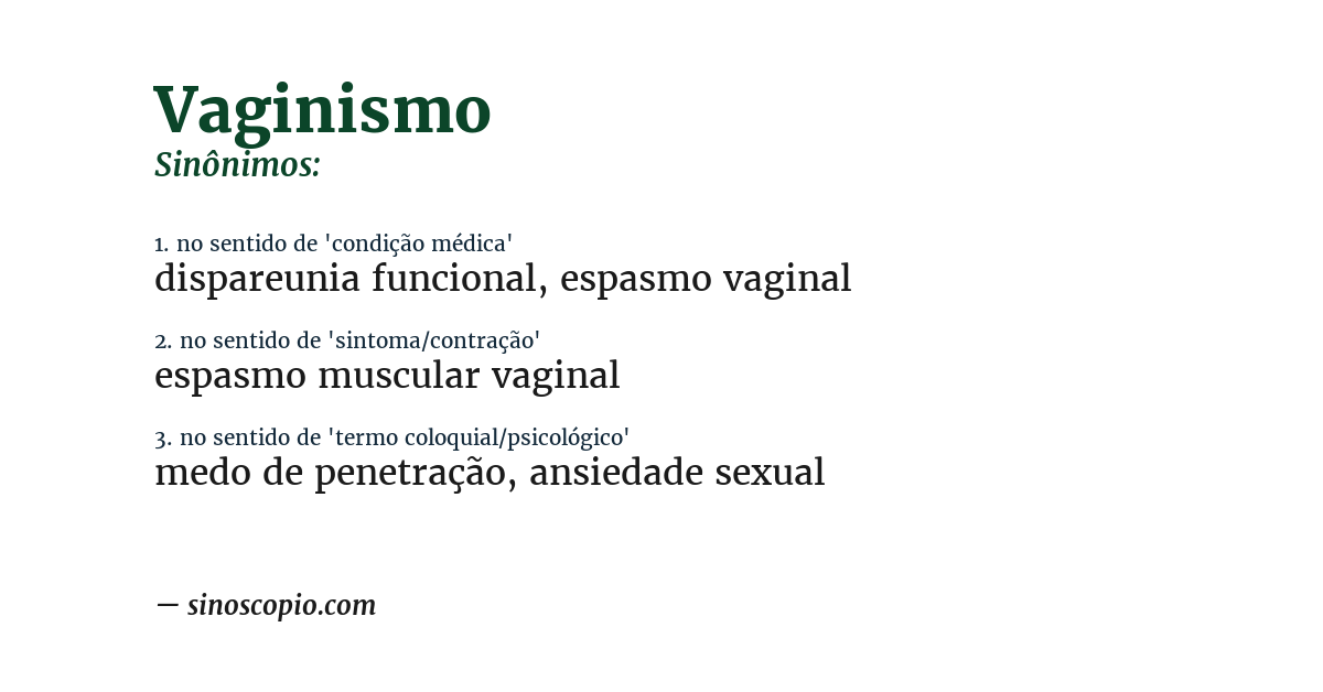 Sinônimo de vaginismo