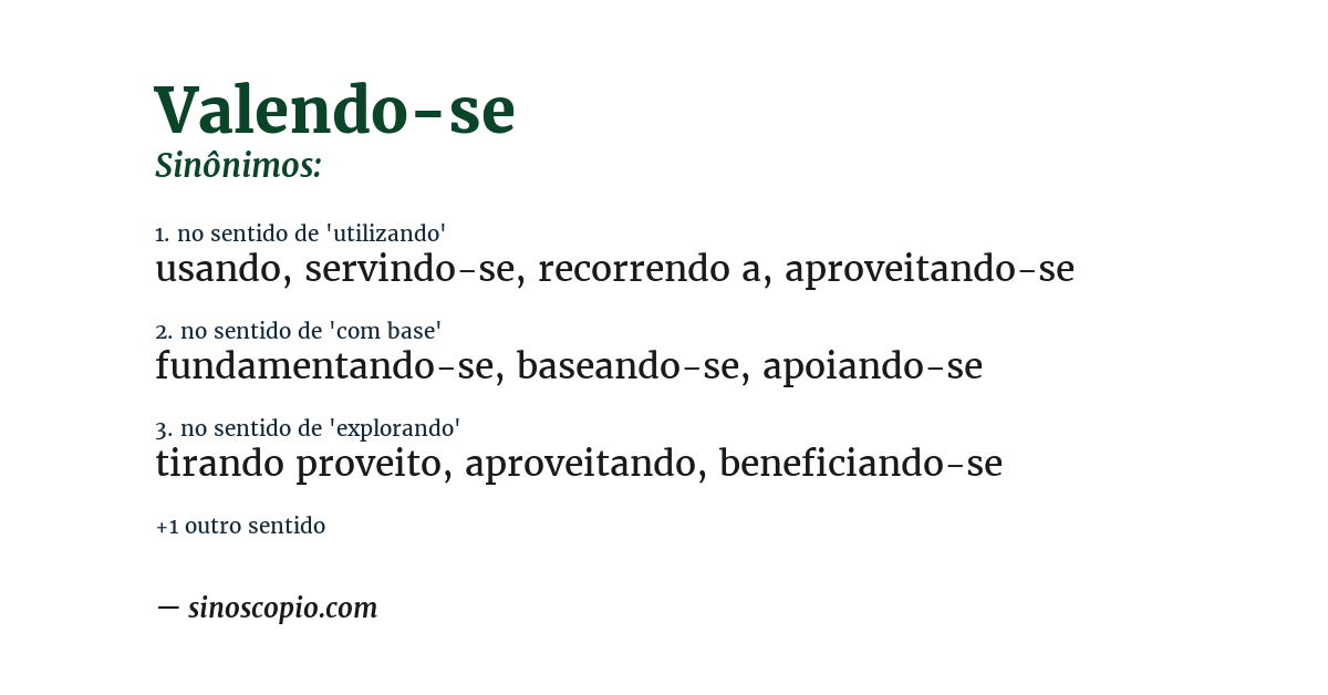 Sinônimo de valendo-se
