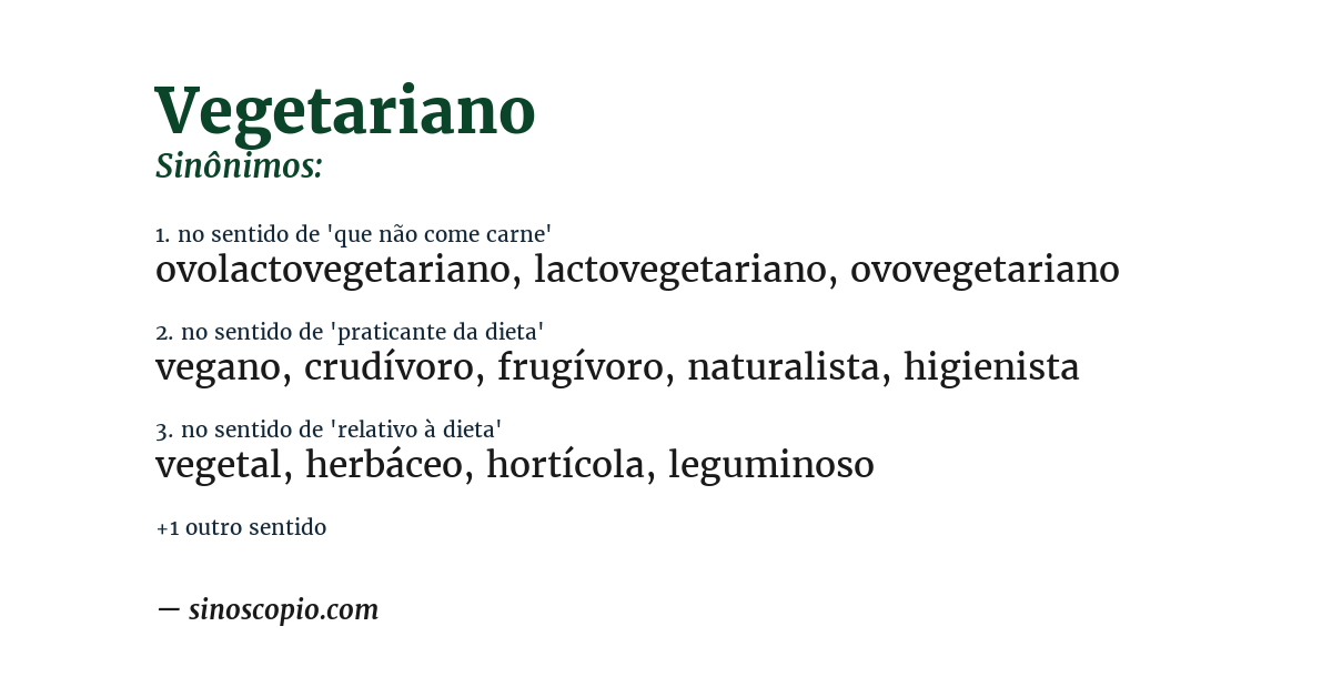 Sinônimo de vegetariano