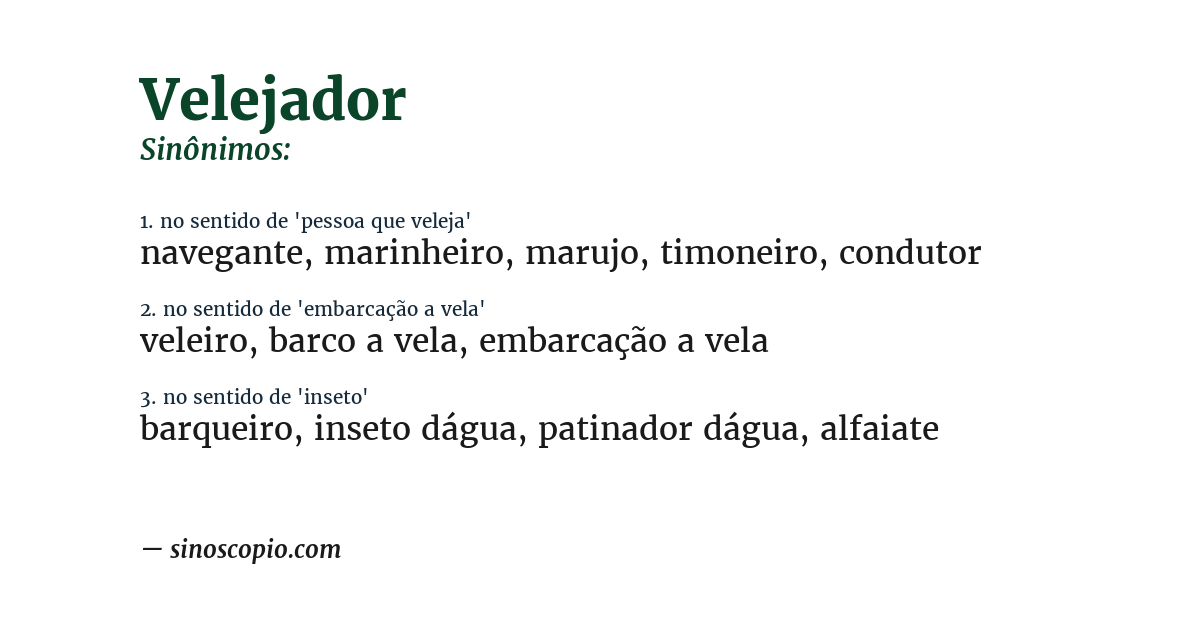 Sinônimo de velejador