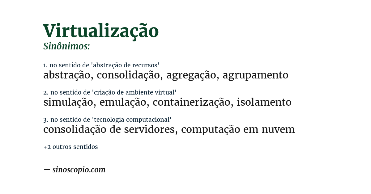 Sinônimo de virtualização