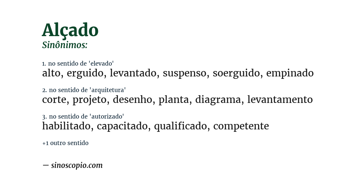 Sinônimo de alçado