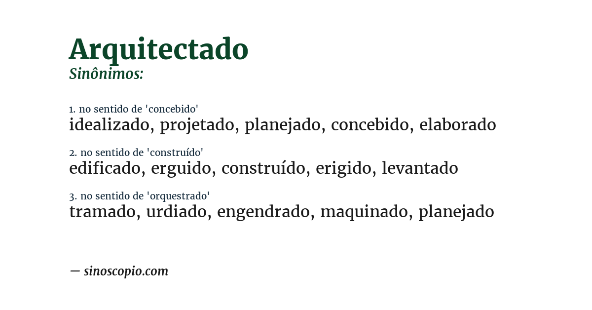 Sinônimo de arquitectado