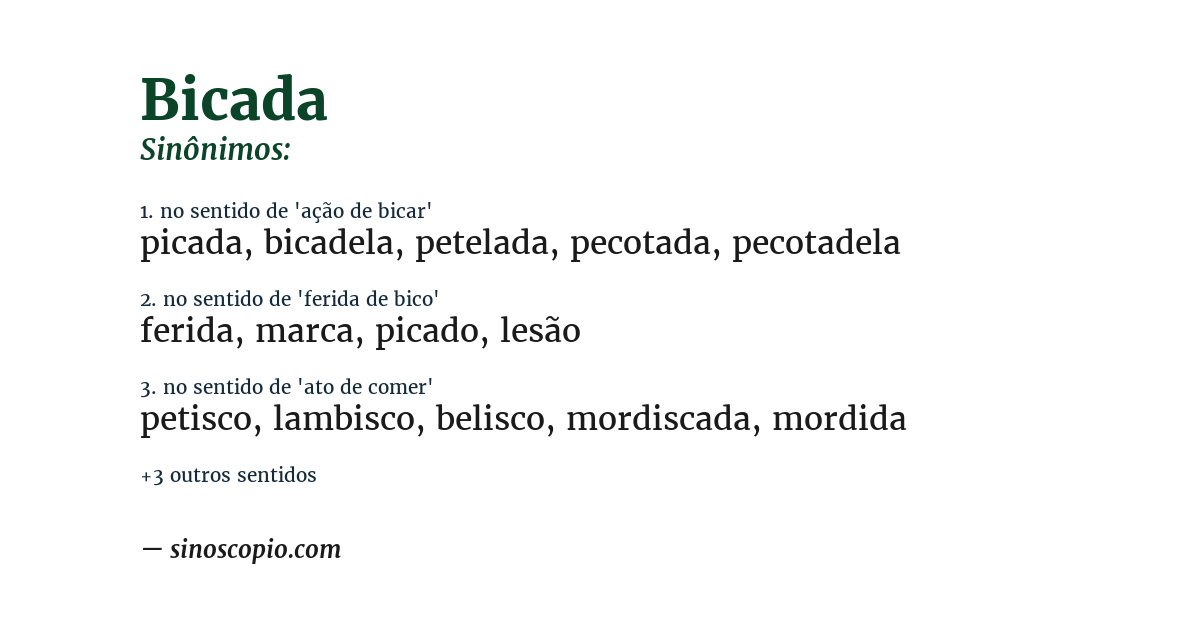Sinônimo de bicada