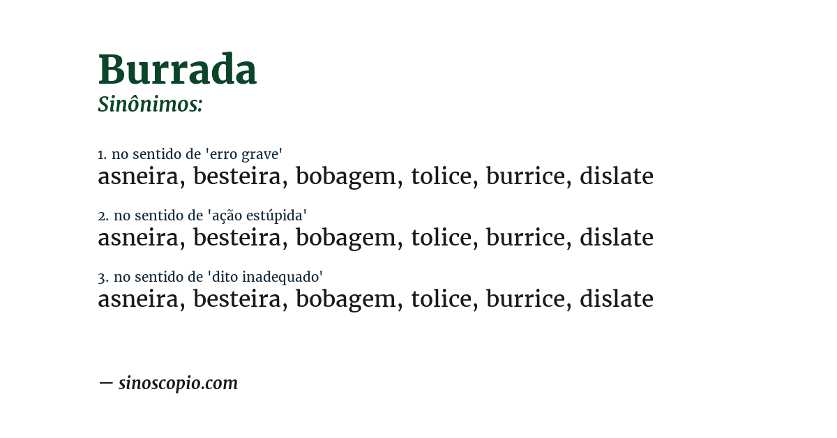 Sinônimo de burrada