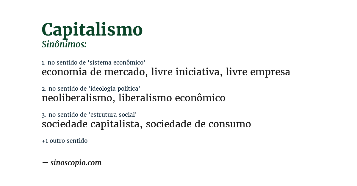 Sinônimo de capitalismo