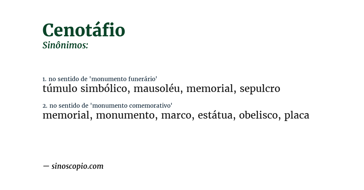 Sinônimo de cenotáfio