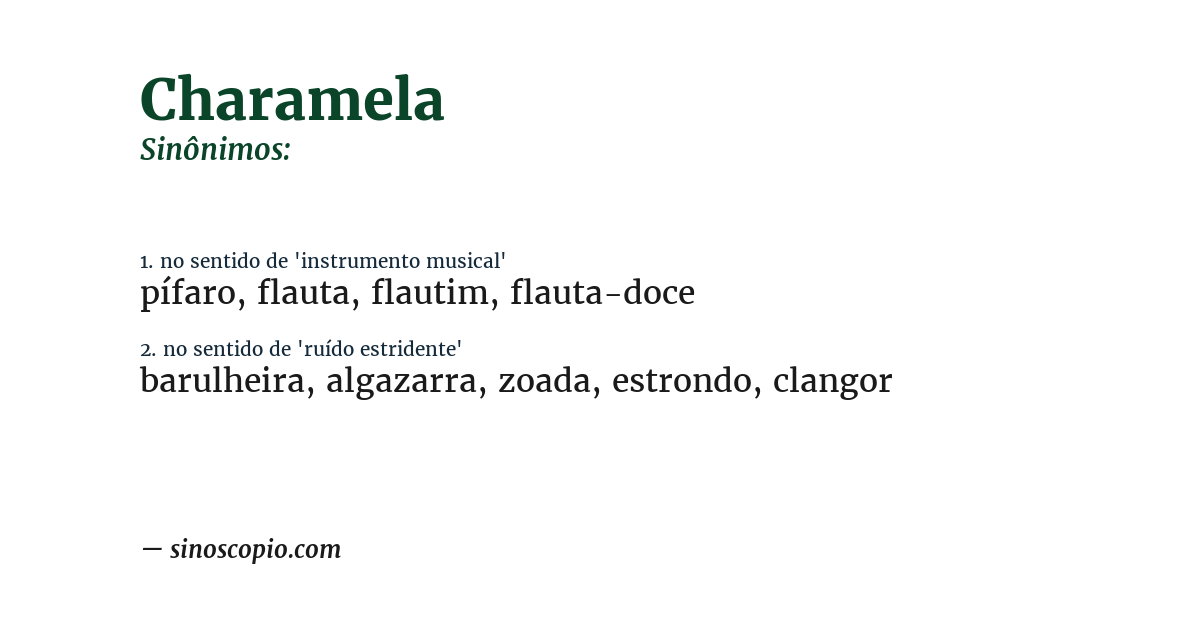 Sinônimo de charamela