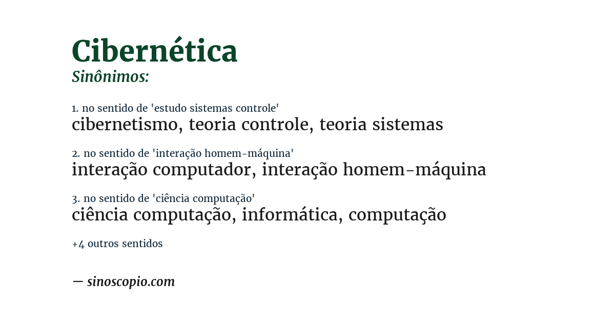 Sinônimo de cibernética