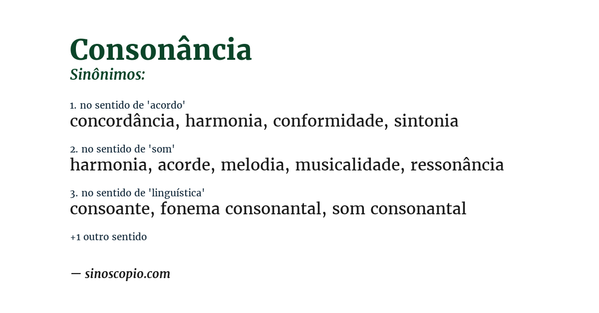 Sinônimo de consonância