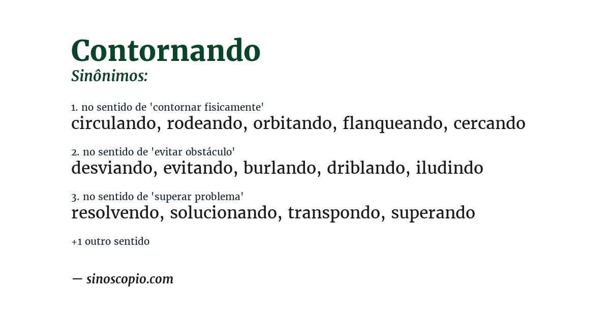 Sinônimo de contornando