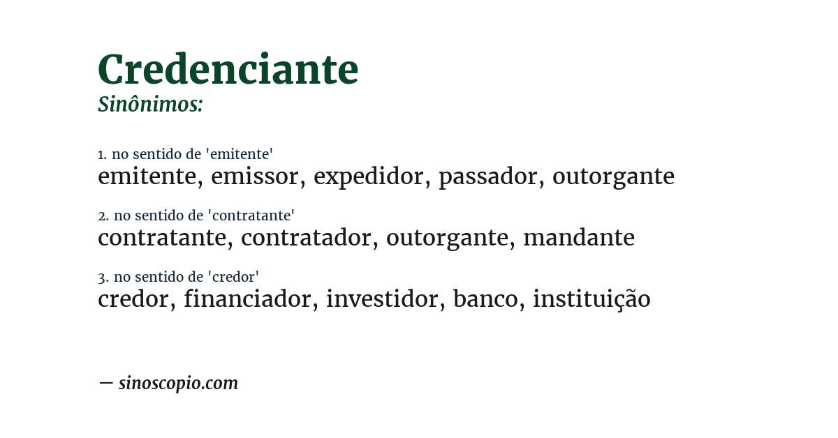 Sinônimo de credenciante