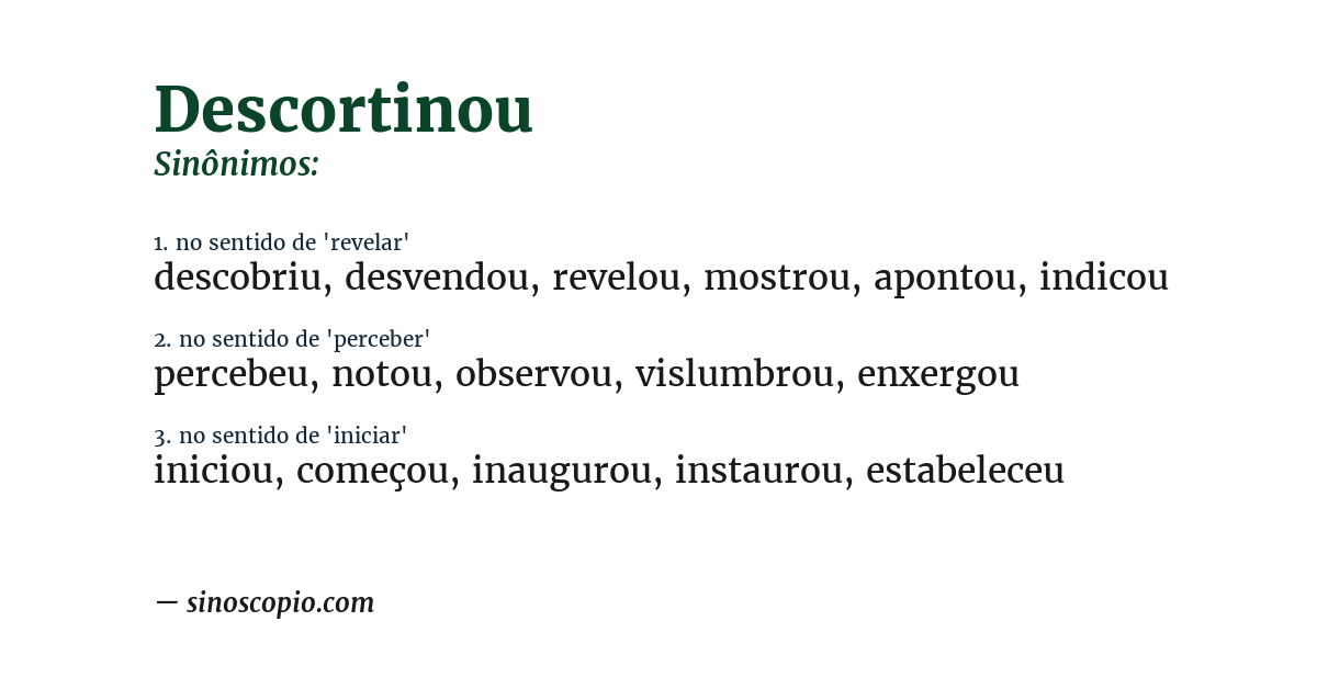 Sinônimo de descortinou