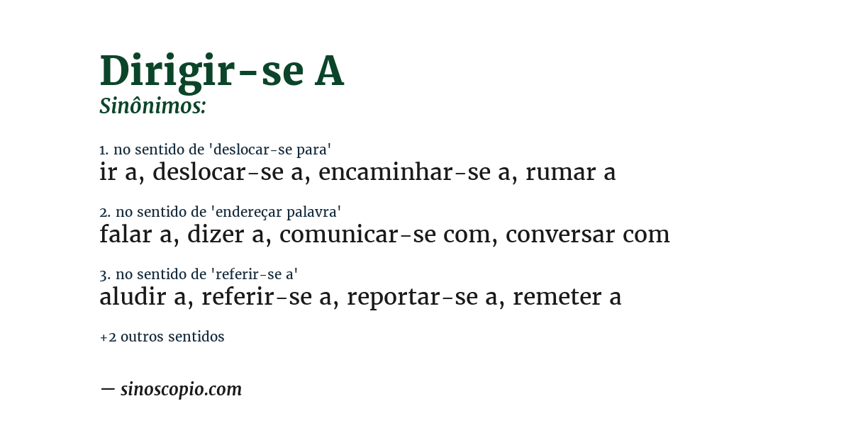 Sinônimo de dirigir-se a