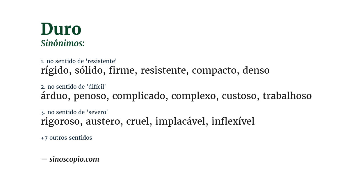 Sinônimo de duro