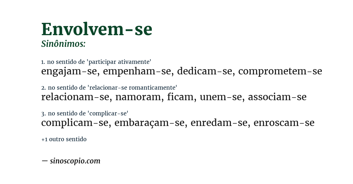 Sinônimo de envolvem-se