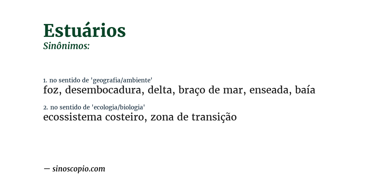 Sinônimo de estuários