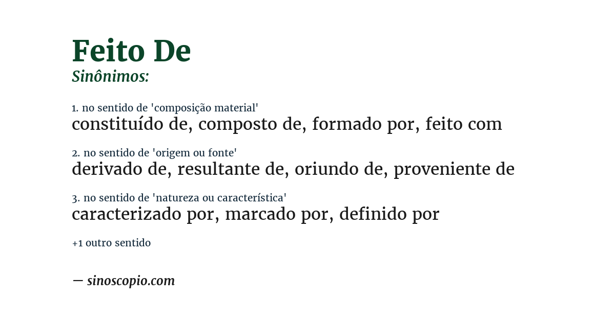 Sinônimo de feito de