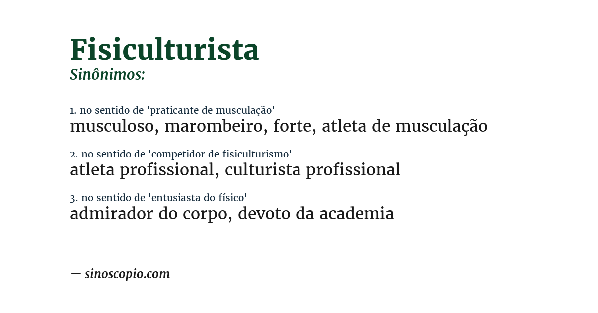 Sinônimo de fisiculturista