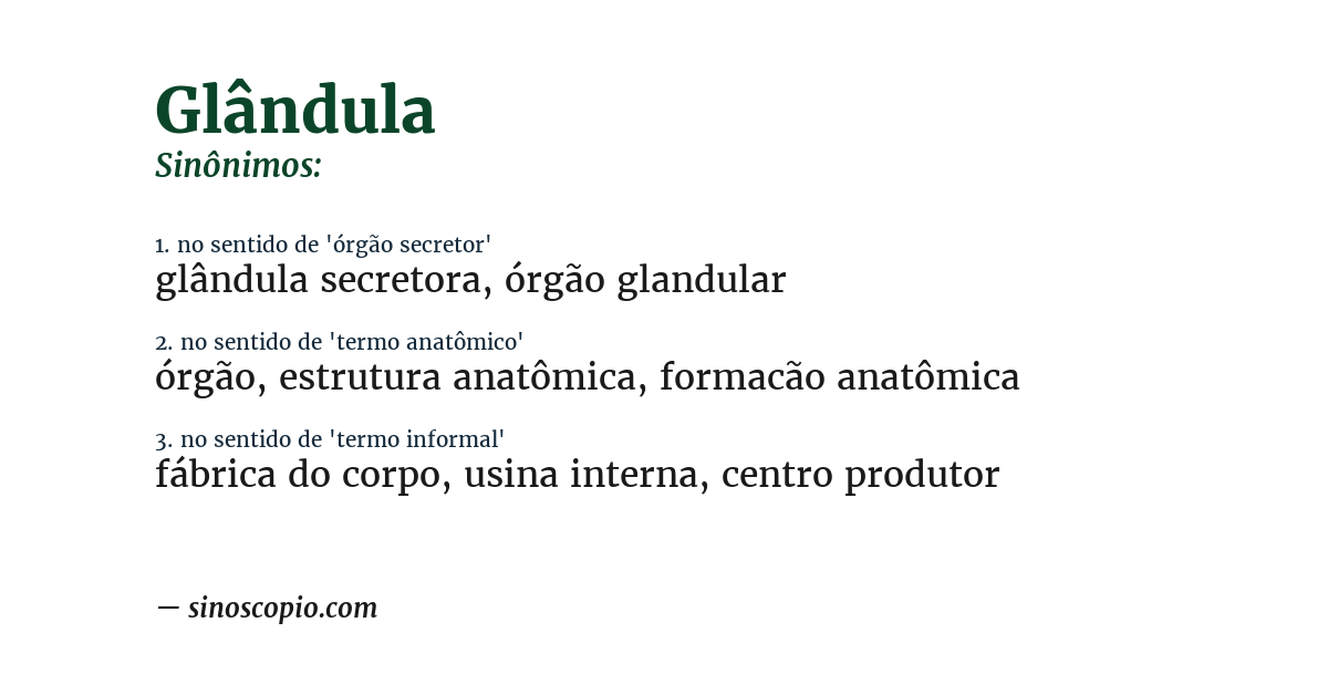 Sinônimo de glândula