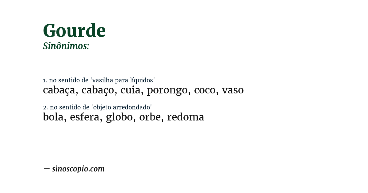 Sinônimo de gourde