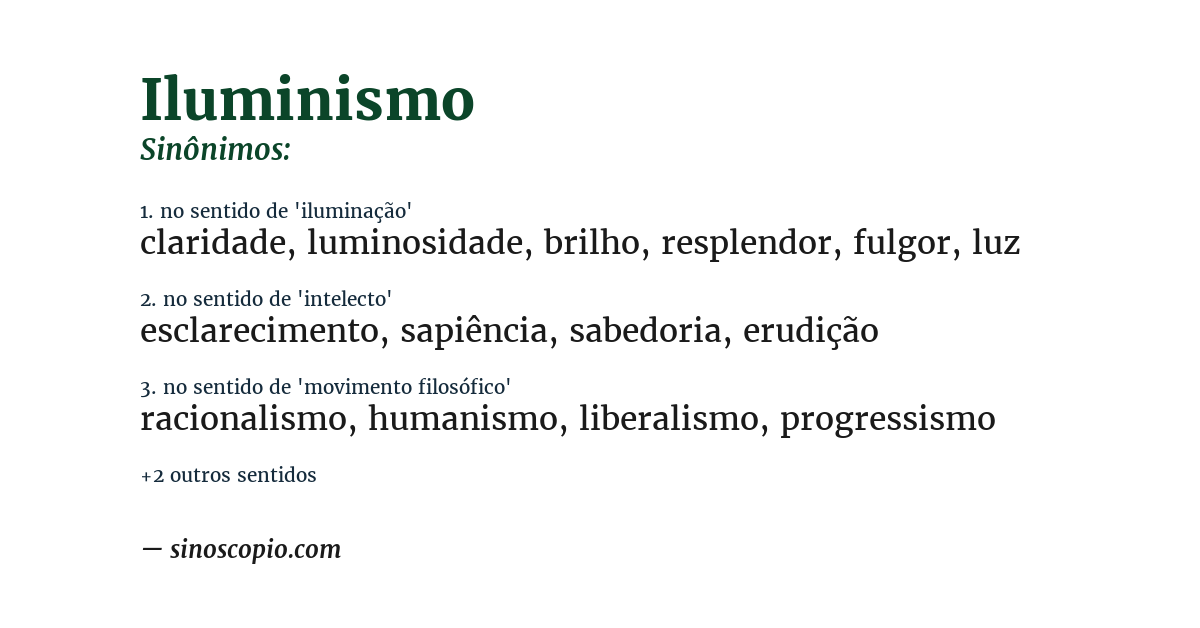 Sinônimo de iluminismo