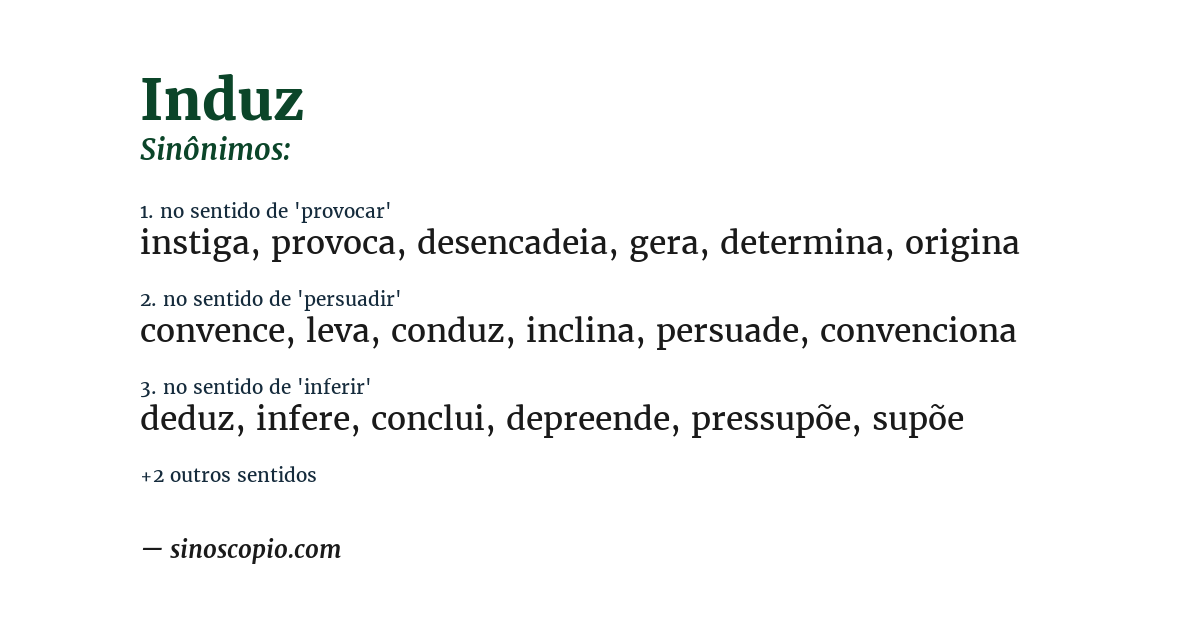 Sinônimo de induz