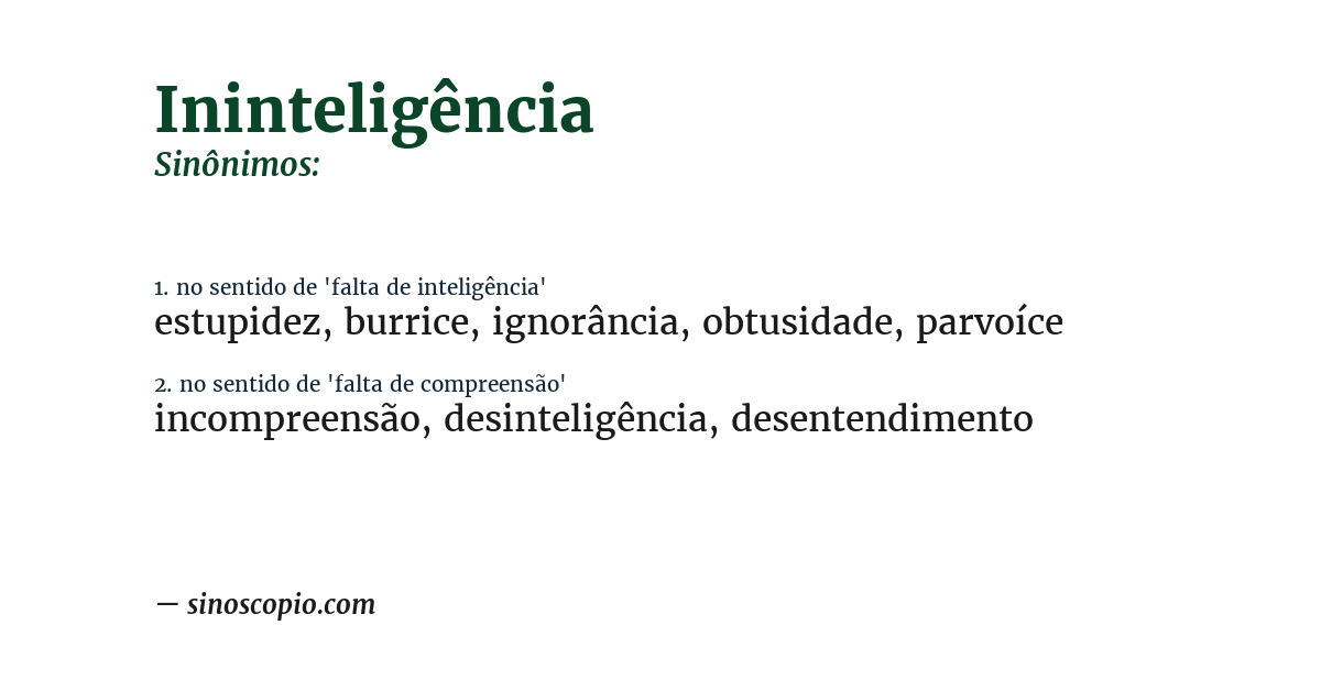 Sinônimo de ininteligência